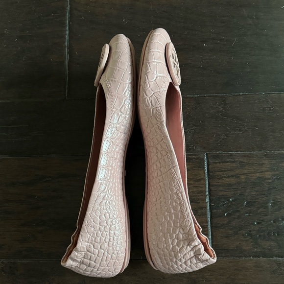 TORY BURCH Minnie Travel Flats - Croc Embossed - Rosa Pink - 9.5 - Picture 5 of 6